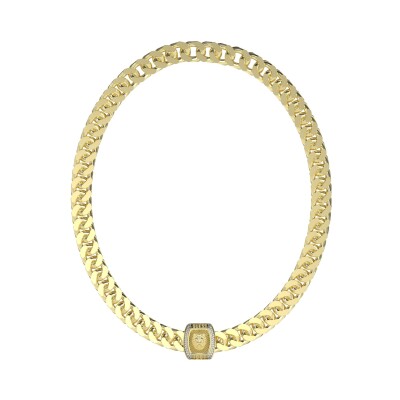 Collier Guess Lion King en acier doré et zircons