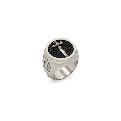 Bague Guess en acier et cristaux