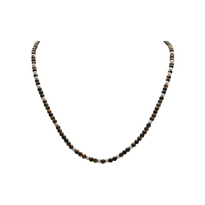 Collier Jourdan Bijoux Naturel en acier et oeil de tigre