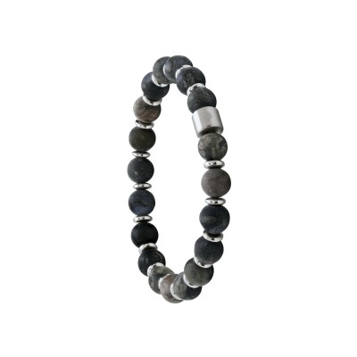 Bracelet Jourdan Bijoux Naturel en acier, labradorite et hématite
