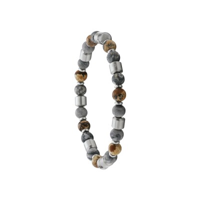 Bracelet Jourdan Bijoux Naturel en acier et jaspe