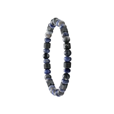Bracelet Jourdan Bijoux Naturel en acier, labradorite et sodalite