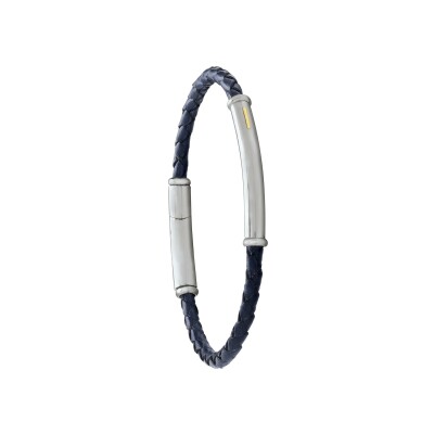 Bracelet Jourdan Bijoux Cuir en cuir, acier et or jaune