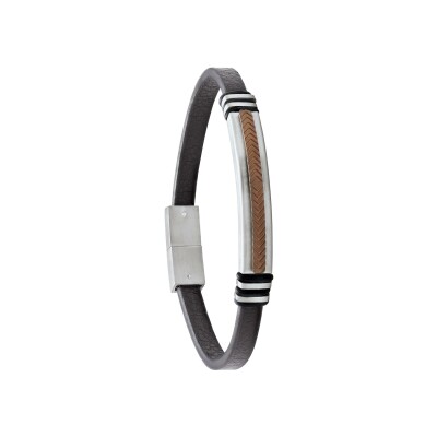 Bracelet Jourdan Bijoux Cuir en cuir et acier