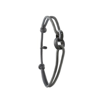 Bracelet cordon Jourdan Bijoux Titane en titane et diamant noir