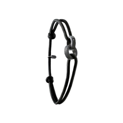 Bracelet cordon Jourdan Bijoux Titane en titane et diamant noir