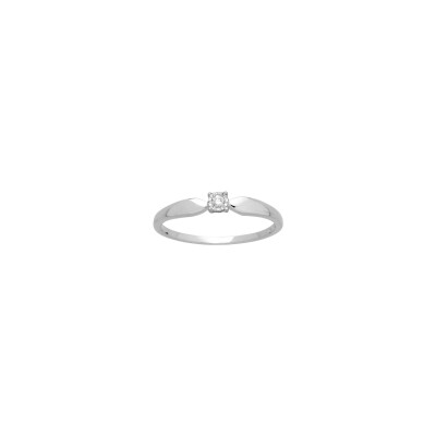 Bague en or blanc et diamant