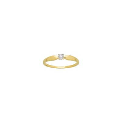 Bague en or jaune, or blanc et diamant