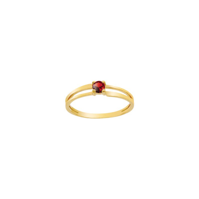 Bague en or jaune et rubis