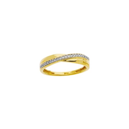 Bague en or jaune et diamants