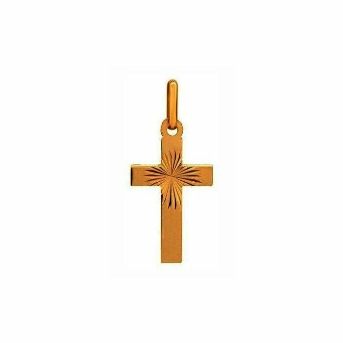 Médaille de baptême croix en or jaune