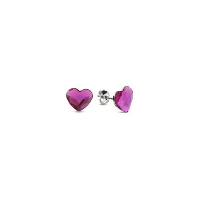 Boucles d'oreilles Spark Heart en argent plaqué platine et cristaux