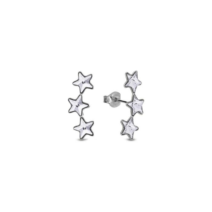 Boucles d'oreilles Spark Constellation en argent plaqué platine et cristaux