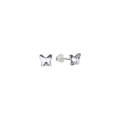 Boucles d'oreilles Spark Butterfly Studs en argent plaqué platine et cristaux