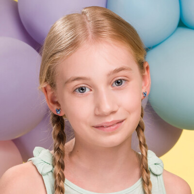 Boucles d'oreilles Spark Butterfly Studs en argent plaqué platine et cristaux