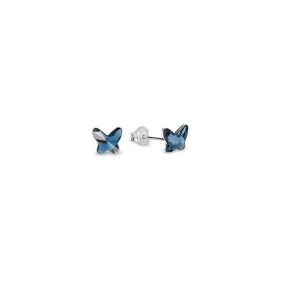 Boucles d'oreilles Spark Butterfly Studs en argent plaqué platine et cristaux