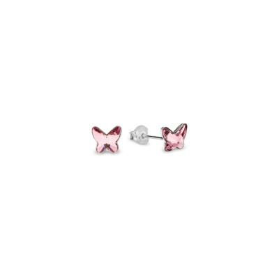 Boucles d'oreilles Spark Butterfly Studs en argent plaqué platine et cristaux
