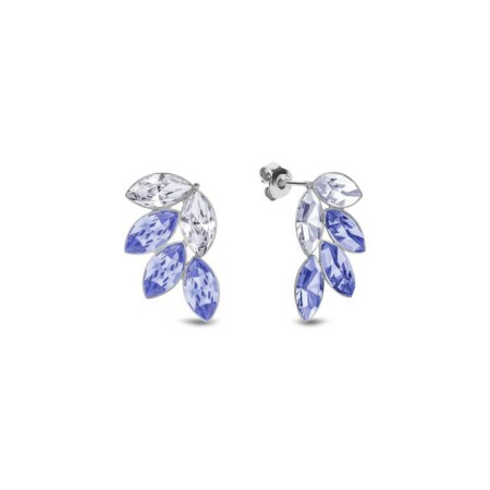 Boucles d'oreilles Spark Bird of Paradise en argent plaqué palladium et cristaux