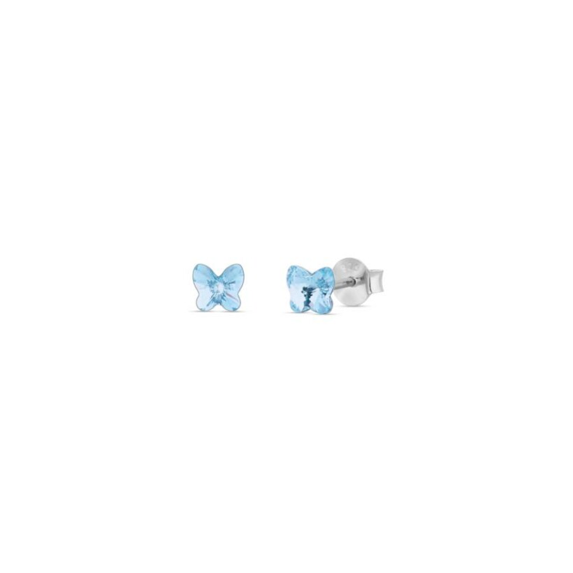 Boucles d'oreilles Spark Papillo en argent plaqué platine et cristaux