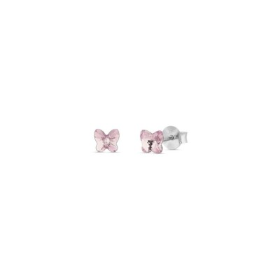 Boucles d'oreilles Spark Papillo en argent plaqué platine et cristaux