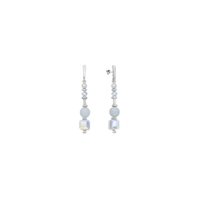 Boucles d'oreilles Spark Koczyki en argent plaqué palladium et cristaux