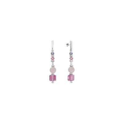 Boucles d'oreilles Spark Koczyki en argent plaqué palladium et cristaux