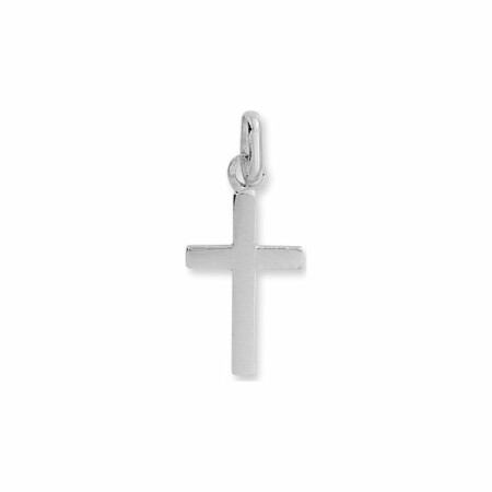 Médaille de baptême croix en or blanc