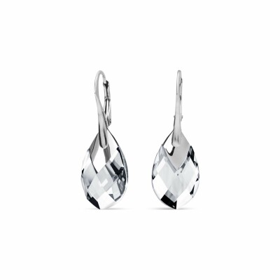 Boucles d'oreilles Spark Silver Drop en argent plaqué platine et cristaux