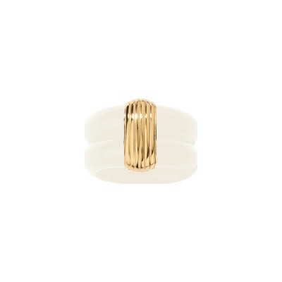 Bague Aurélie Bidermann Katt en métal doré et résine