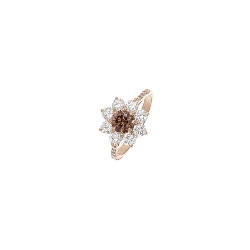 Bague B&F My Haute Joaillerie Sélection Kate en or rose et diamants cognac