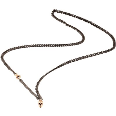 Collier gourmette Mano J en titane et or rouge