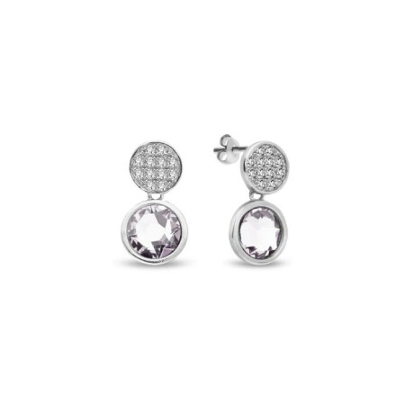 Boucles d'oreilles Spark Sunny en argent plaqué platine et cristaux