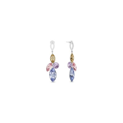 Boucles d'oreilles Spark Carmen en argent plaqué platine et cristaux