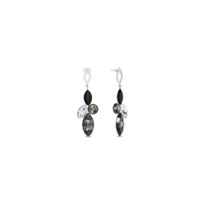 Boucles d'oreilles Spark Carmen en argent plaqué platine et cristaux