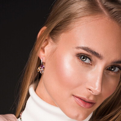 Boucles d'oreilles Spark Arcadia en argent plaqué platine et cristaux