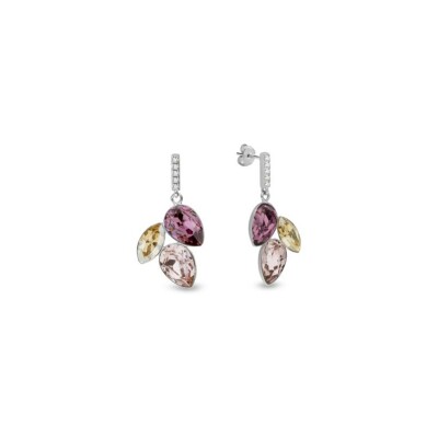 Boucles d'oreilles Spark Arcadia en argent plaqué platine et cristaux
