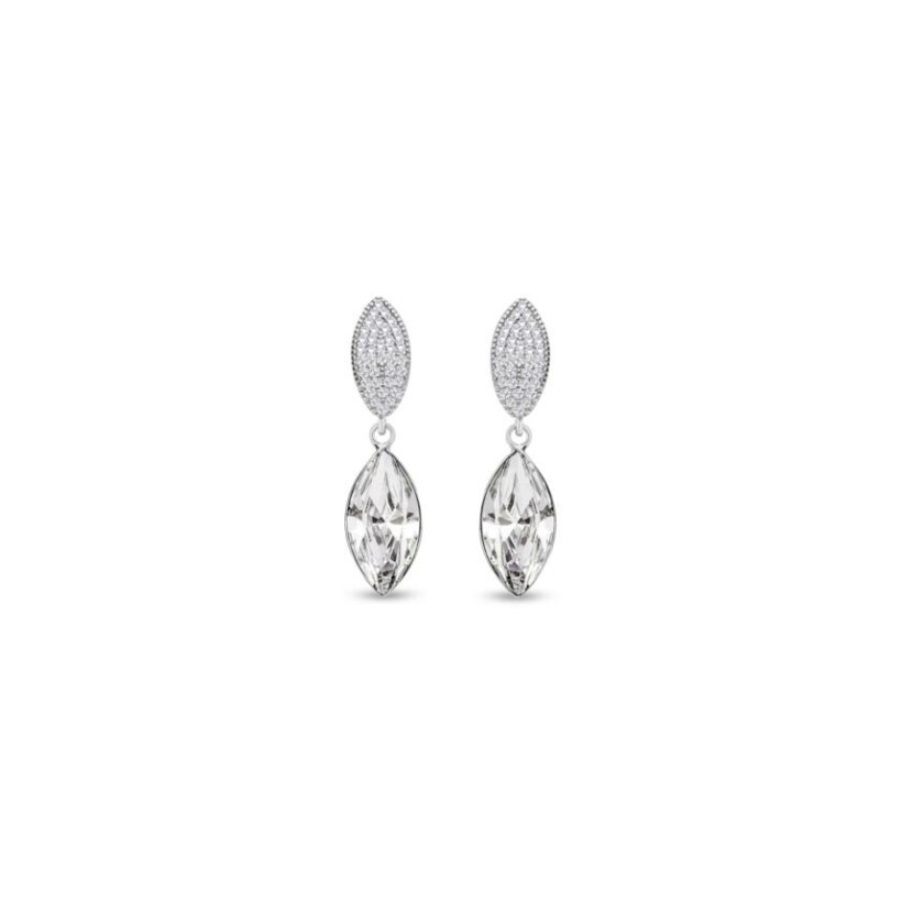 Boucles d'oreilles Spark Thalia en argent plaqué platine et cristaux