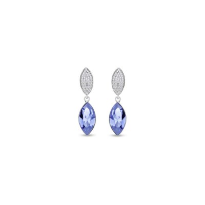 Boucles d'oreilles Spark Thalia en argent plaqué platine et cristaux