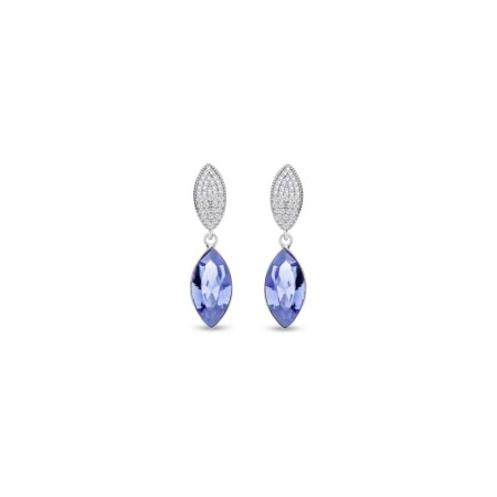 Boucles d'oreilles Spark Thalia en argent plaqué platine et cristaux