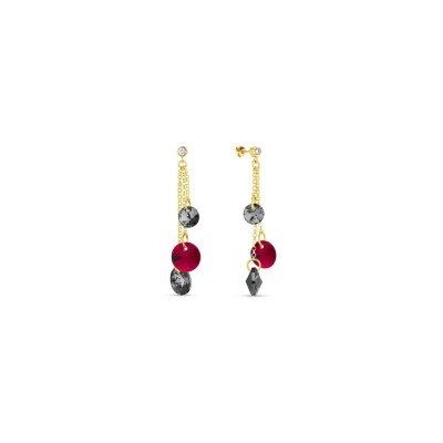 Boucles d'oreilles Spark Rugia en argent plaqué or jaune et cristaux