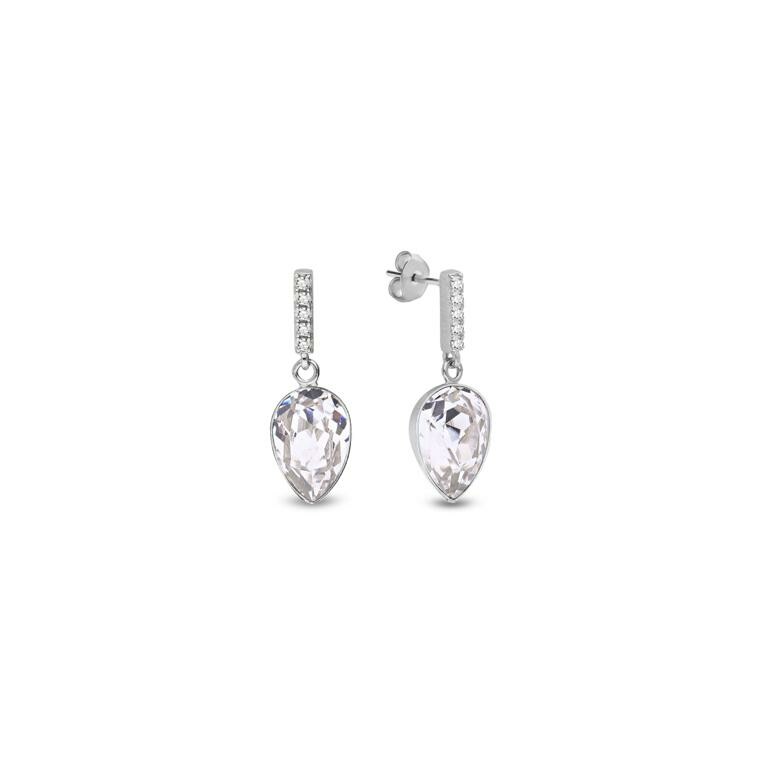 Boucles d'oreilles Spark Arcadia en argent plaqué platine et cristaux