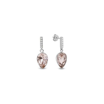 Boucles d'oreilles Spark Arcadia en argent plaqué platine et cristaux