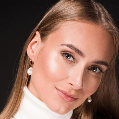 Boucles d'oreilles Spark Lulu en argent plaqué or jaune et cristaux