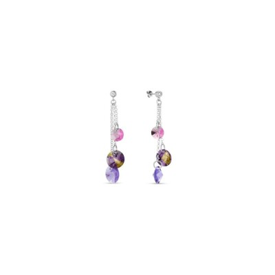 Boucles d'oreilles Spark Rugia en argent plaqué platine et cristaux