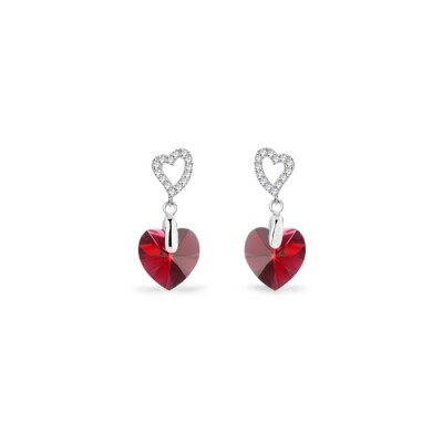 Boucles d'oreilles Spark Amore en argent plaqué platine et cristaux