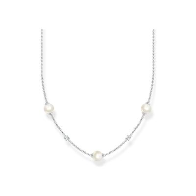 Collier Thomas Sabo en argent, perle d'eau douce et oxyde de zirconium