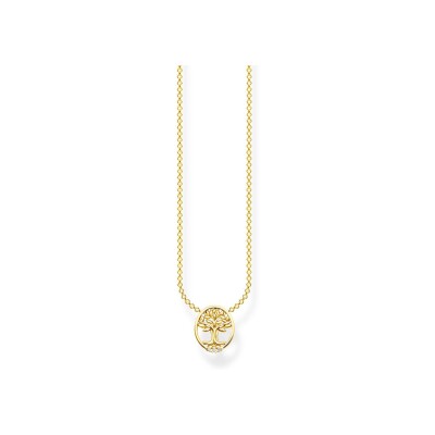 Collier Thomas Sabo Tree of love en argent plaqué or jaune et oxydes de zirconium