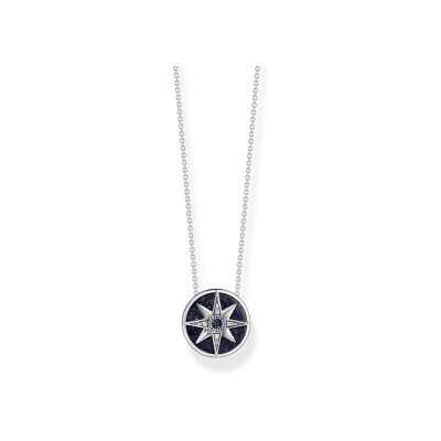 Collier Thomas Sabo Royalty Etoile en argent, oxydes de zirconium et pierre de couleurs