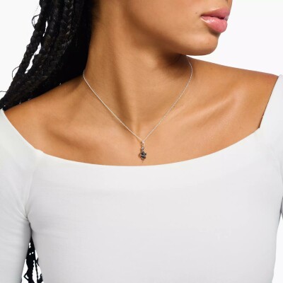 Collier pendentif Thomas Sabo en argent, email et oxyde de zirconium
