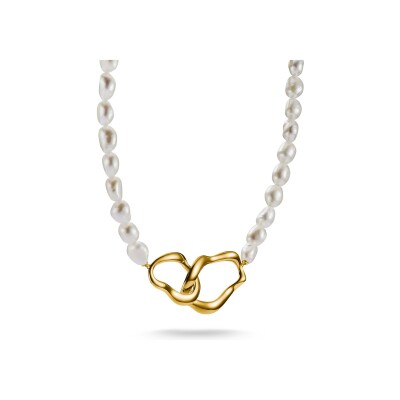 Collier Thomas Sabo en argent, plaqué or et perle d'eau douce